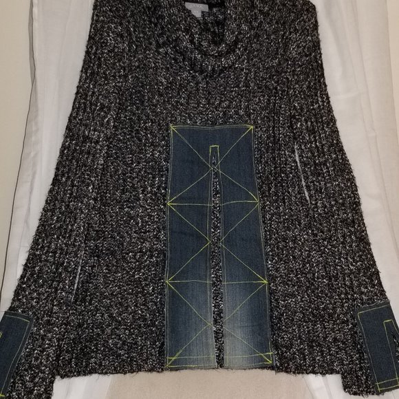 M Unique DIY Revamped Cowl neck Sweater with split bell cuffs - Picture 3 of 5